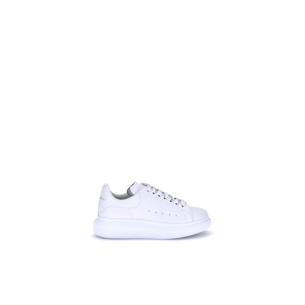 Alexander Mcqueen Vit Plattformsula Läder Sneakers