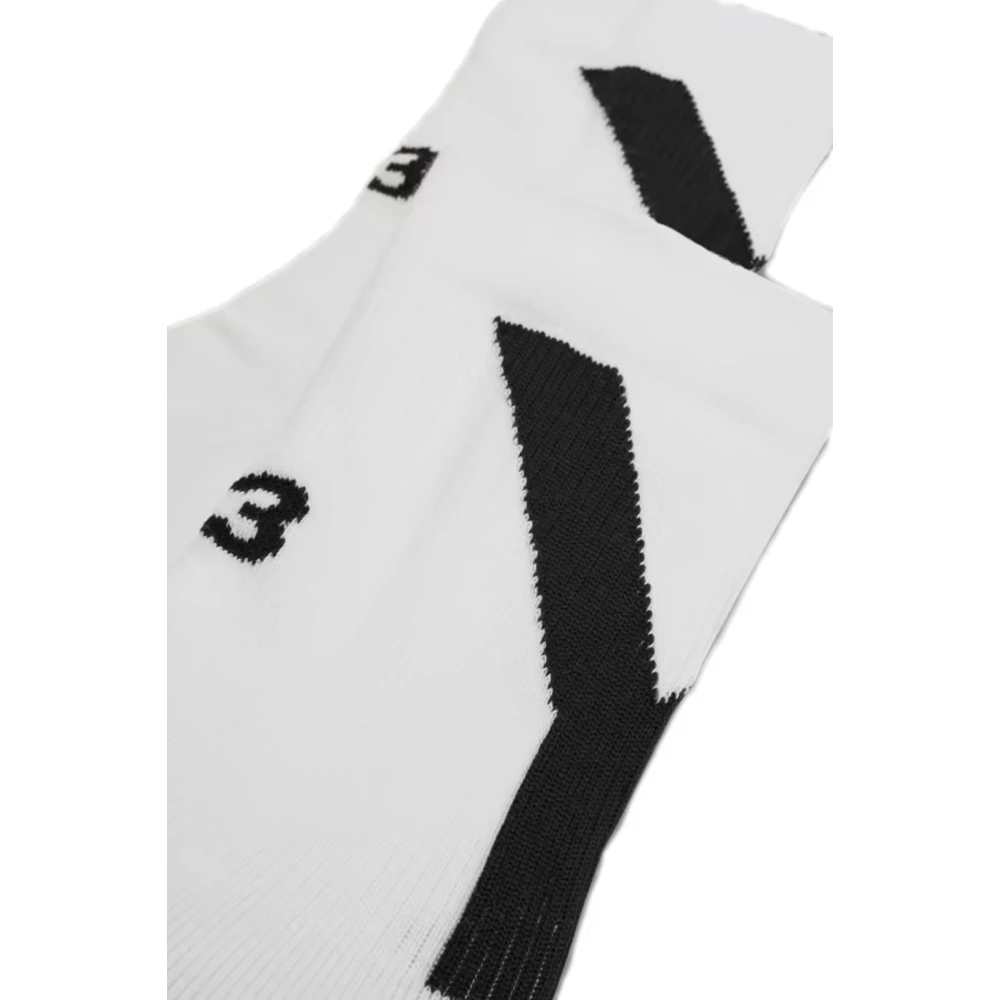 Y-3 Witte Logo Mid Socks White Heren