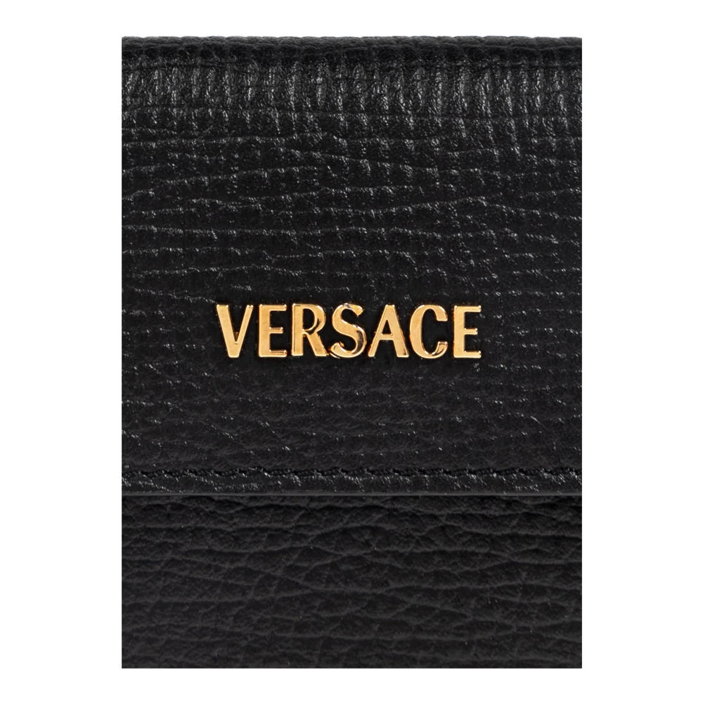 Versace Leren portemonnee Black Heren