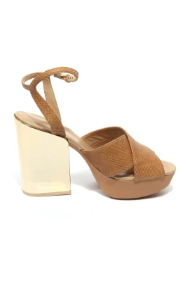 Högklackade Slingback Sandaler