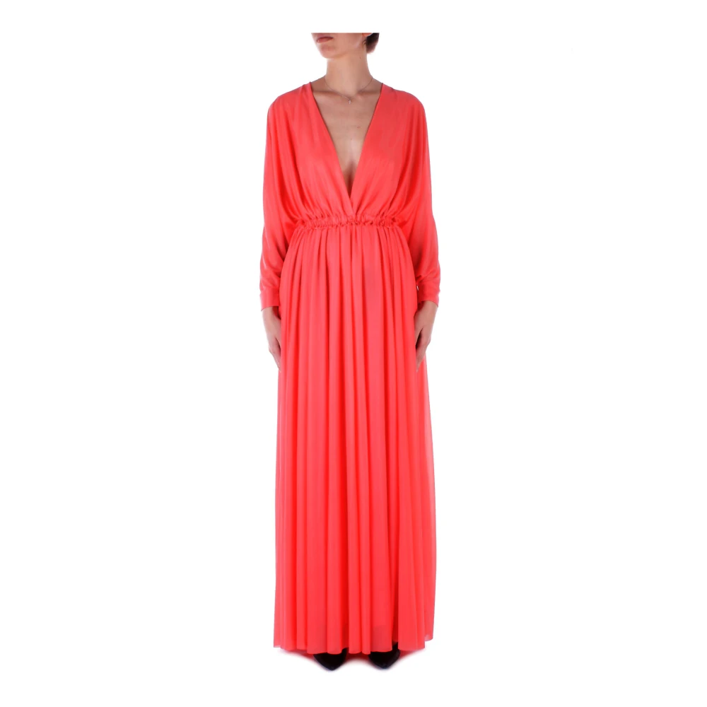 pinko Koraalrode Jurk met Gerimpelde Achterkant Red Dames