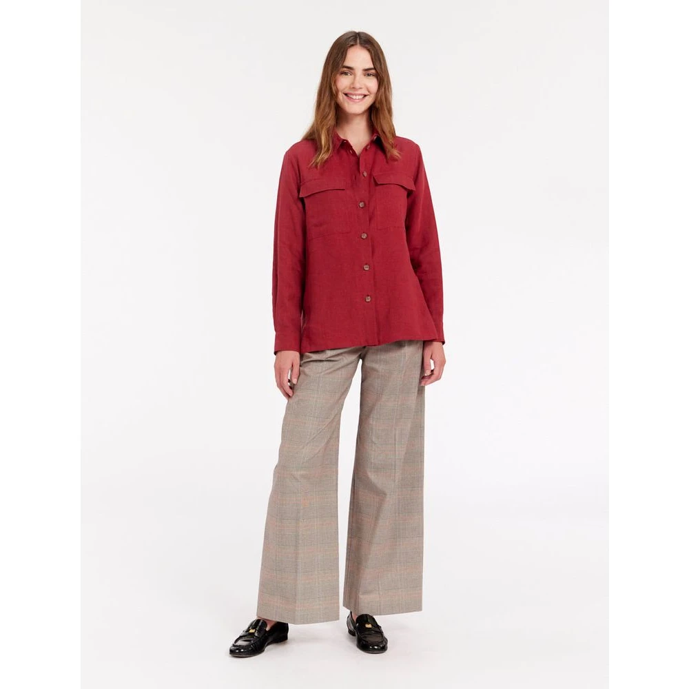 Ines De La Fressange Paris Chandler shirt in framboos linnen Pink Dames