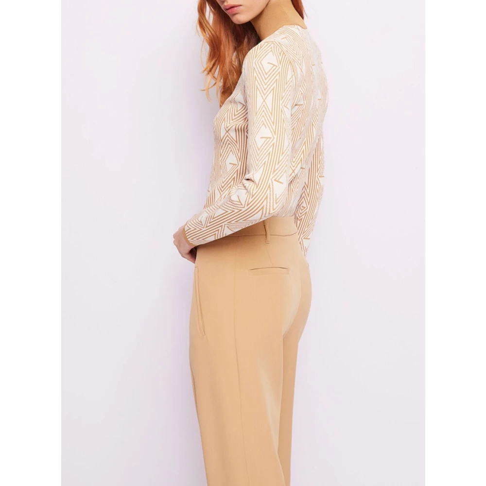 Gaudi Elegante Jacquard Trui voor Vrouwen Beige Dames