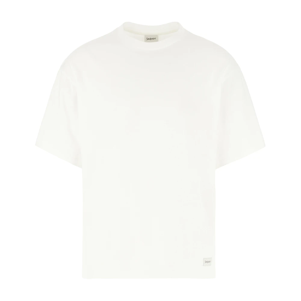 Saint Laurent Witte Katoenen Jersey T-shirt White Heren