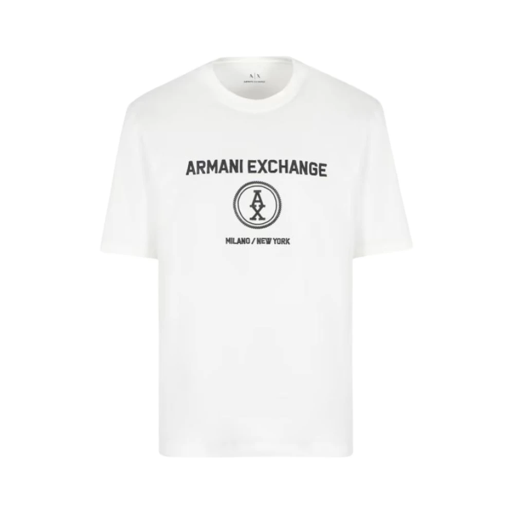 Armani Exchange Katoenen Jersey Relaxed Fit T-shirt White Heren