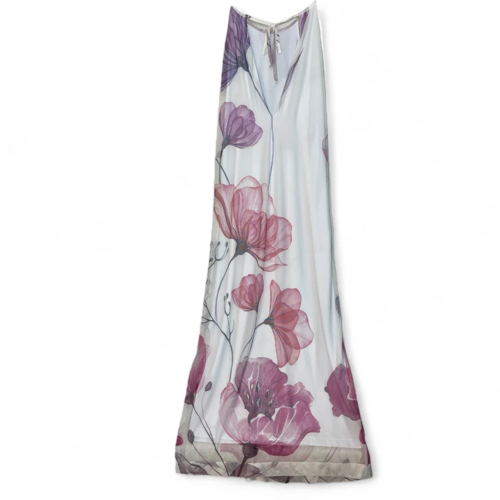 Ana Alcazar Mesh Maxi Jurk Origineel Roze Multicolor Dames