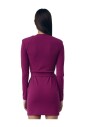 robe-courte-violette-avec-bouton-dore