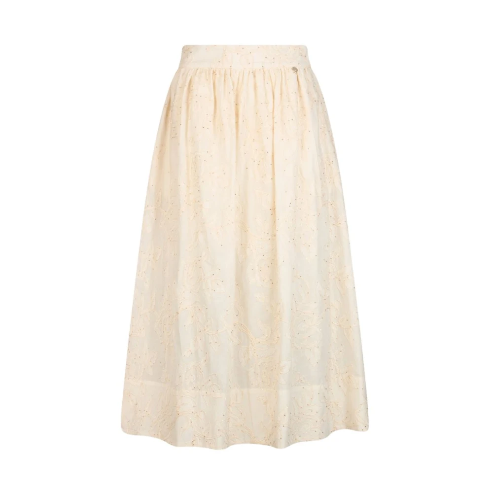 Liu Jo Damen Beige Natural Flower Sequi Midi Rock