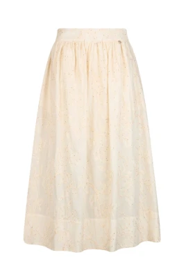 Natural Flower Sequi Midi Skirt