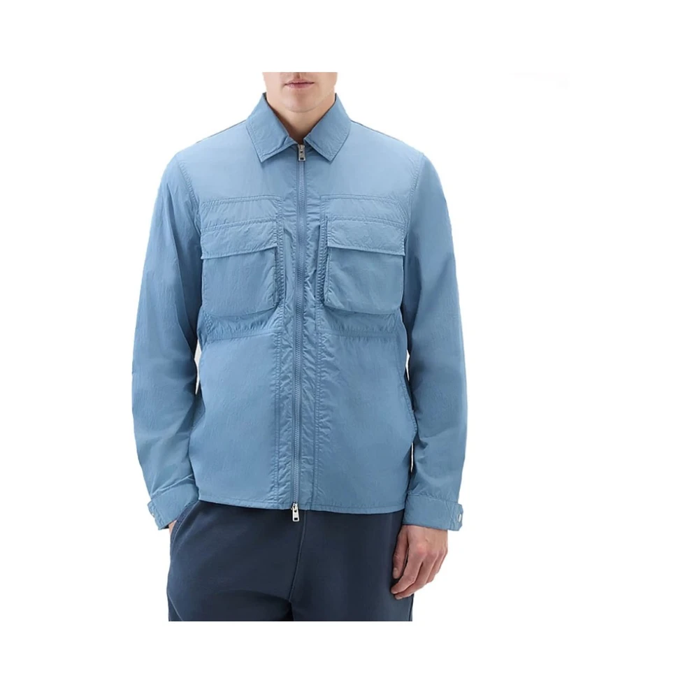 Woolrich Gekreukeld Overshirt Jack Blue Heren