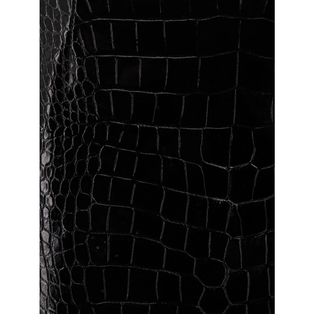 Versace Leren rok met krokodillenprint Black Dames