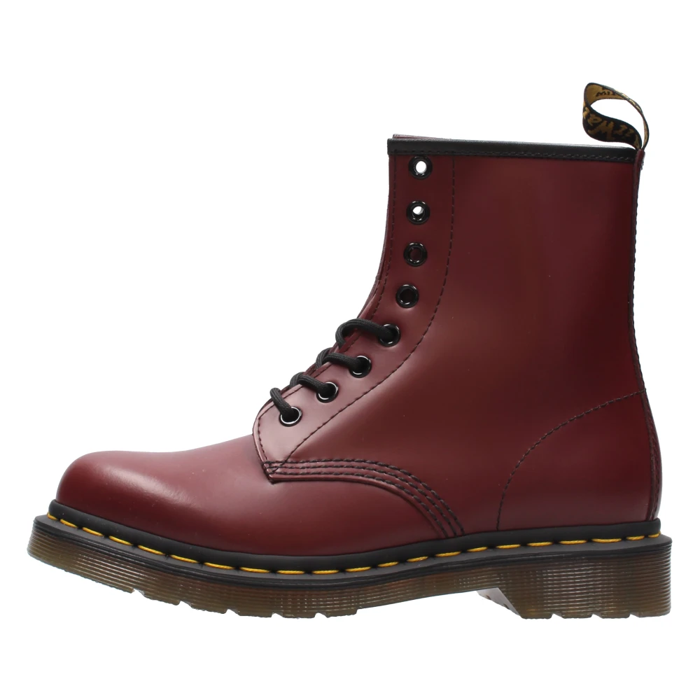 Dr. Martens Stivali Di Pelle 1460 Smooth Rosso Taglia 40 - Immagine 3