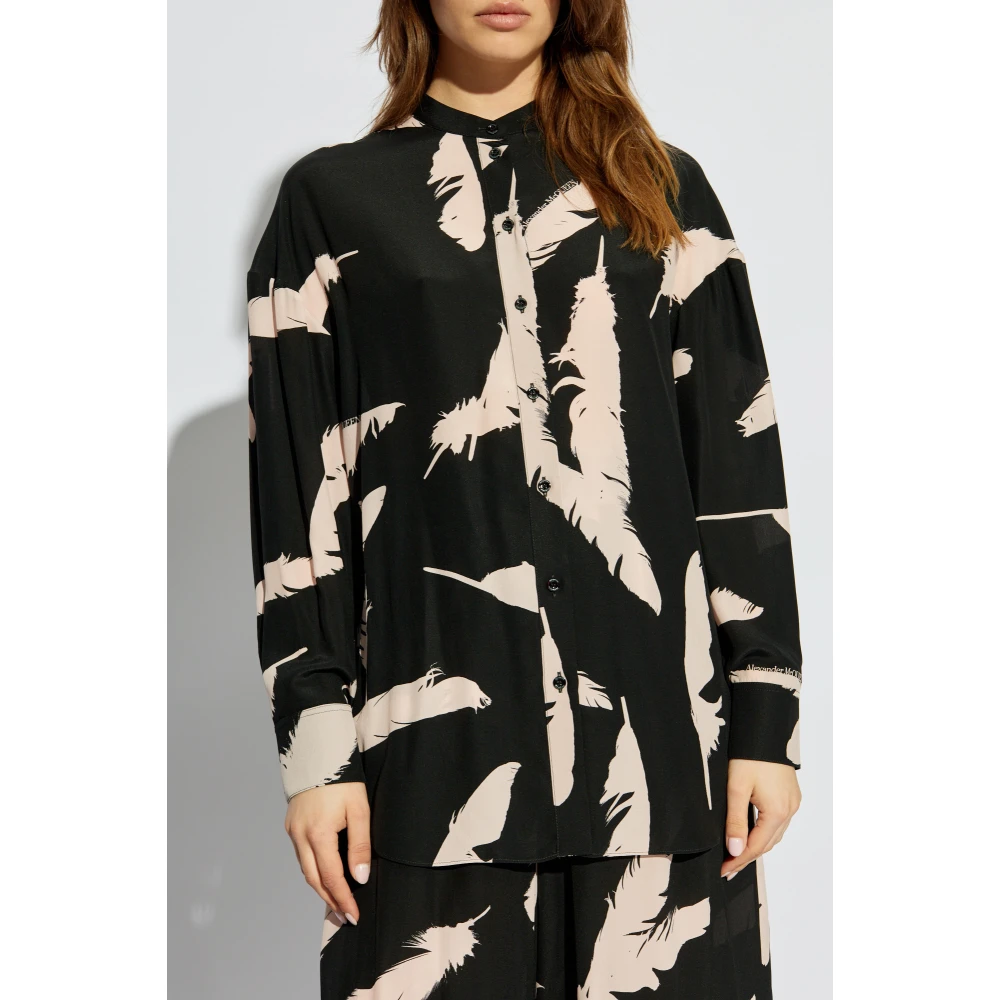 alexander mcqueen Zijden overhemd Black Dames