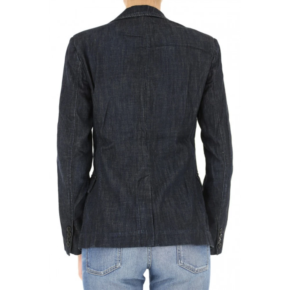 Polo Ralph Lauren Denim Blazer met 2-Knoopssluiting Black Dames