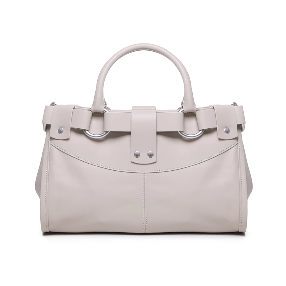 Biasia Leren Schoudertas Zandkleur Beige Dames