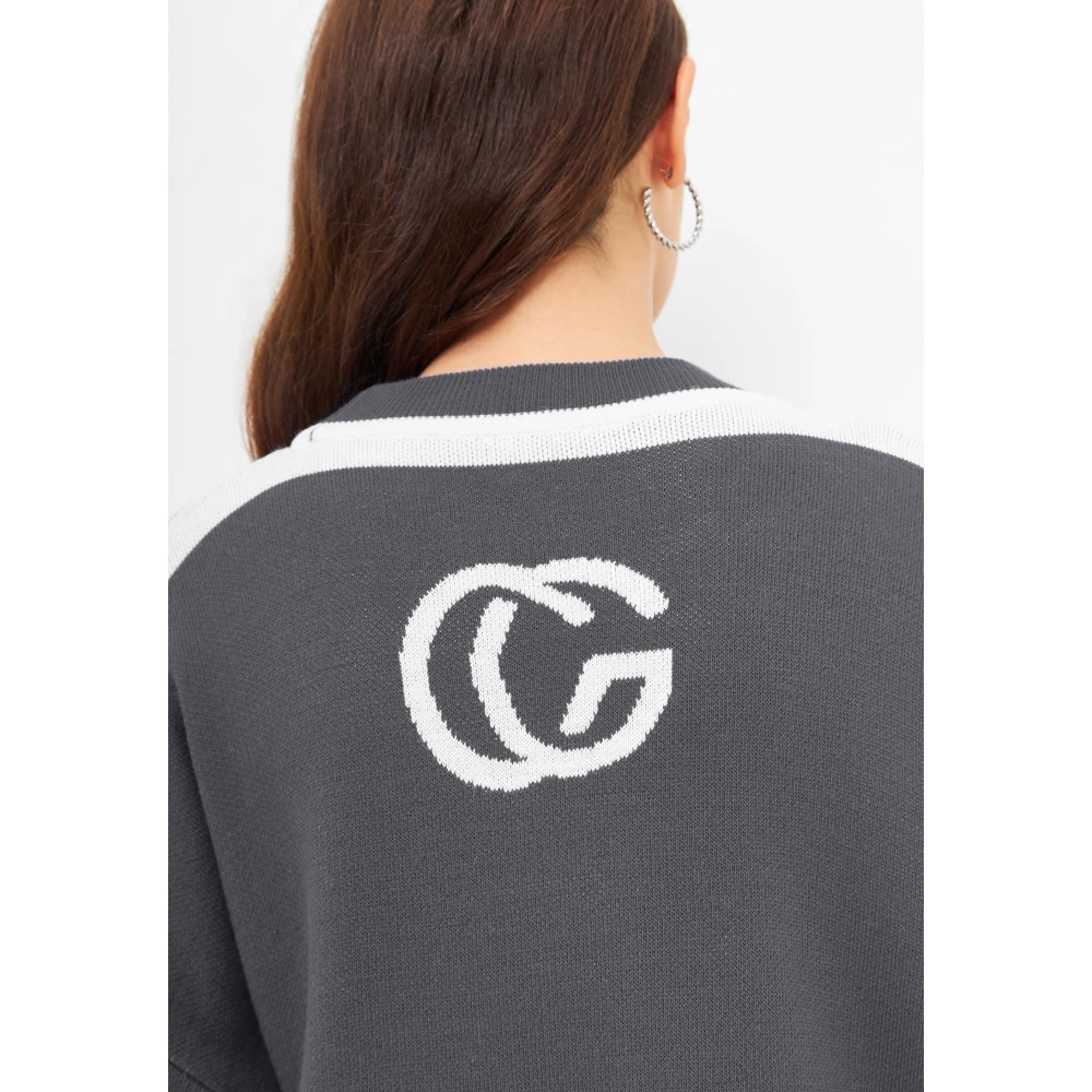Cesare Gaspari Luxe Gebreide Jogger Set Grijs Gray Dames