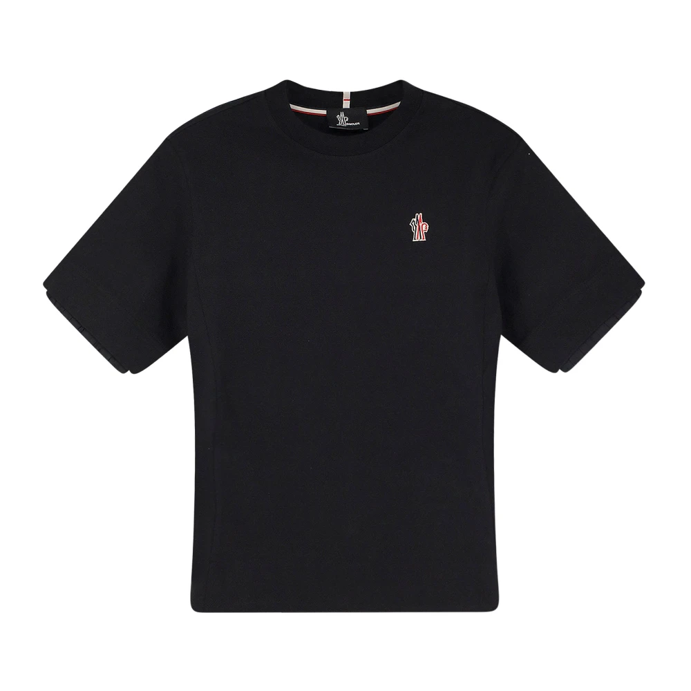 Moncler Women's Black Logo Cotton T-Shirt - T-Shirts - Xs - Tops