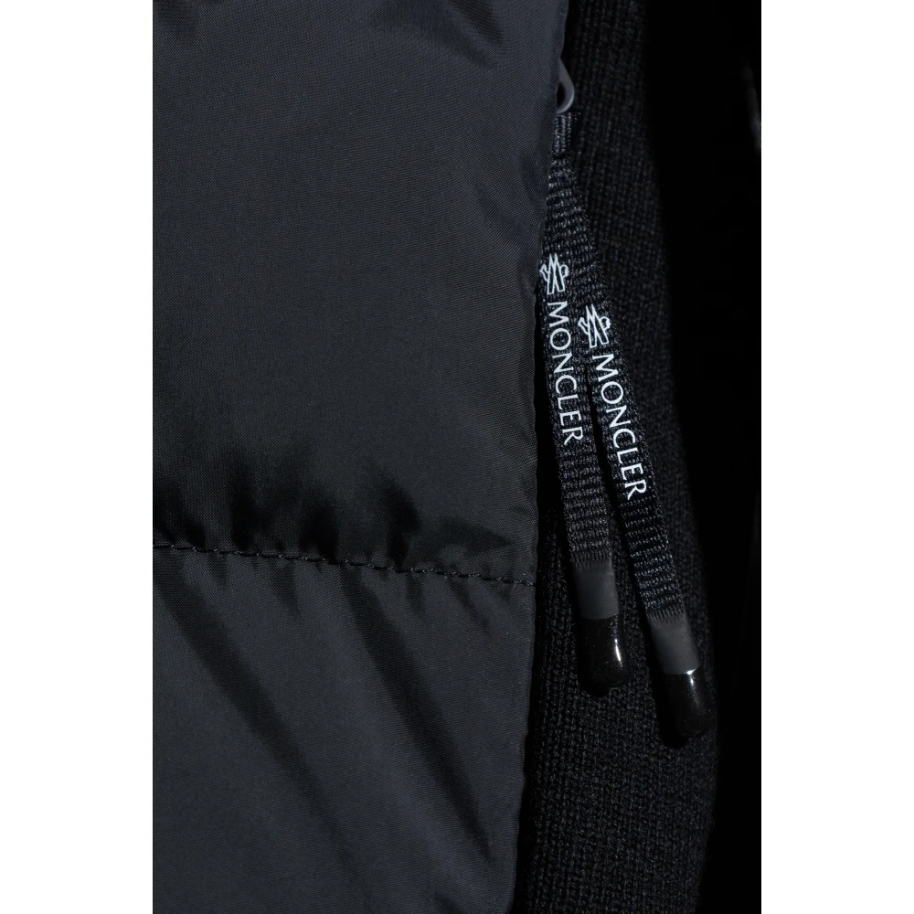 Moncler Cardigan met gewatteerde voorkant Black Heren