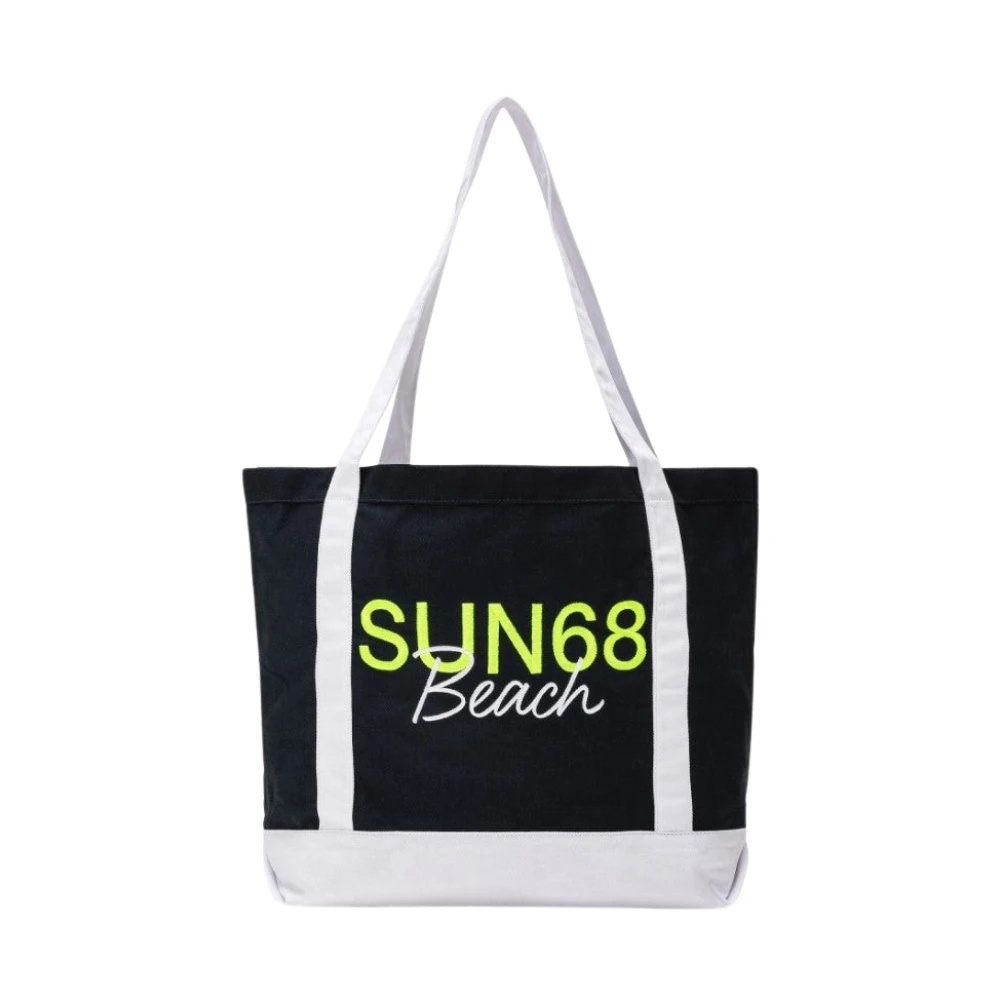 Sun68 Women's Blue Shopping Bags, One Size, Cotton Tote Bag