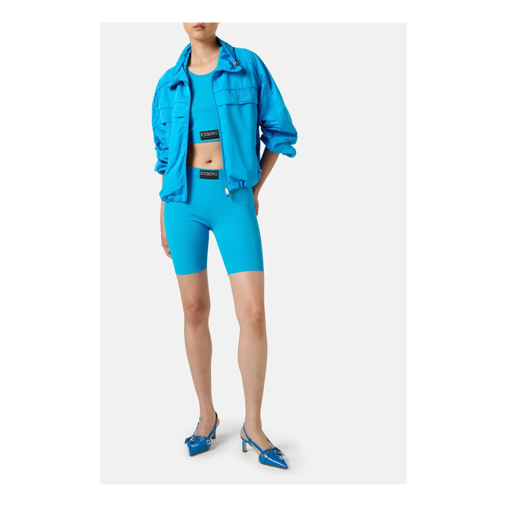 Iceberg Kobaltblauwe jas van nylon actieve stof met intern gaas Blue Dames