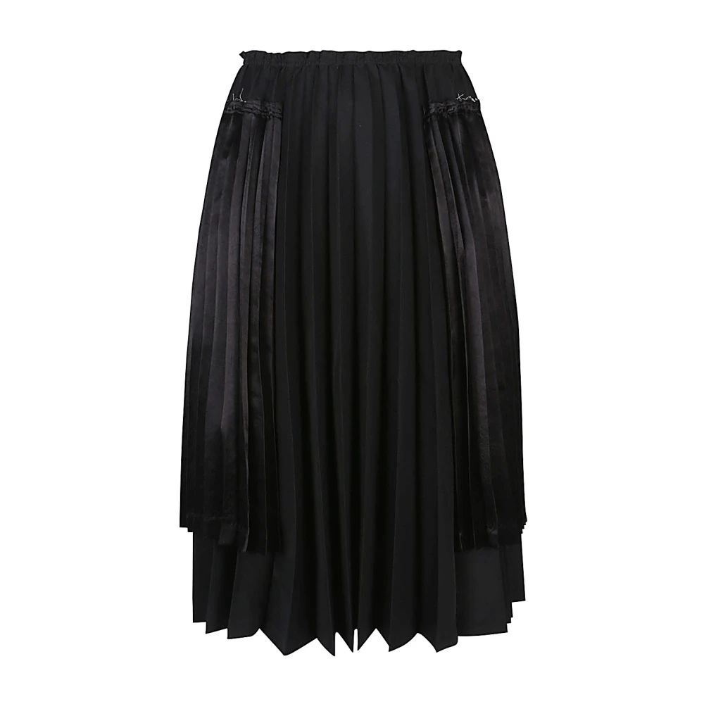 Comme Des Garçons Women's Black Pleated Midi Skirt - Midi Skirts - L - Skirts