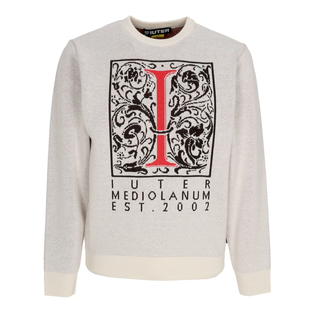 Iuter Kust Jumper Sweater met Print Design White Heren