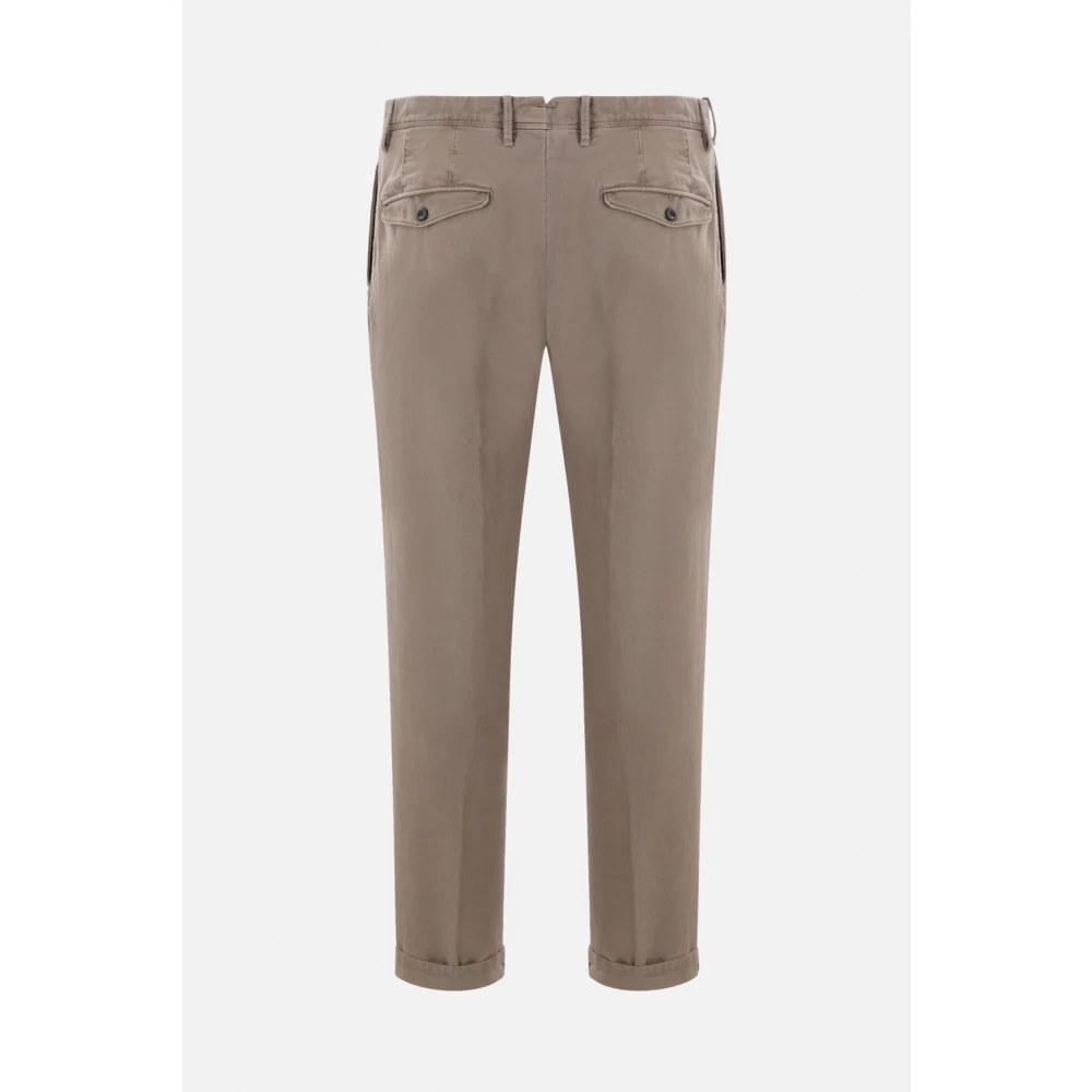 Incotex Bruine Stretchkatoenen Broek Beige Heren