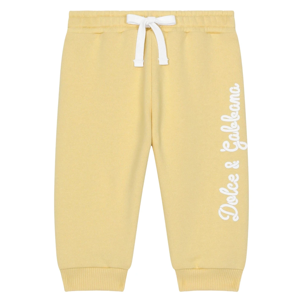Dolce & Gabbana Unisex Kids Yellow Baby Logo Joggers In - Sweatpants - 2 Y - Kids