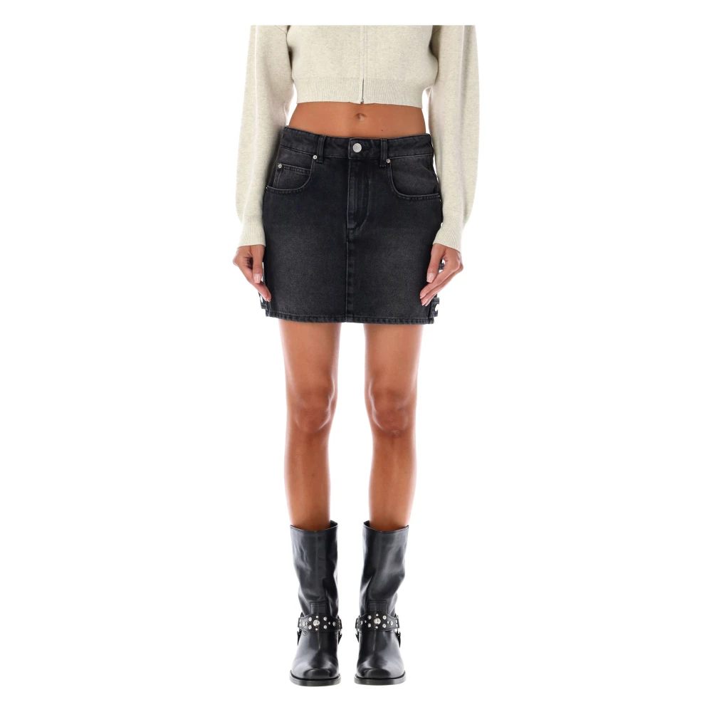 Isabel Marant Étoile Stessy Mini Rok Zwart Denim Black Dames