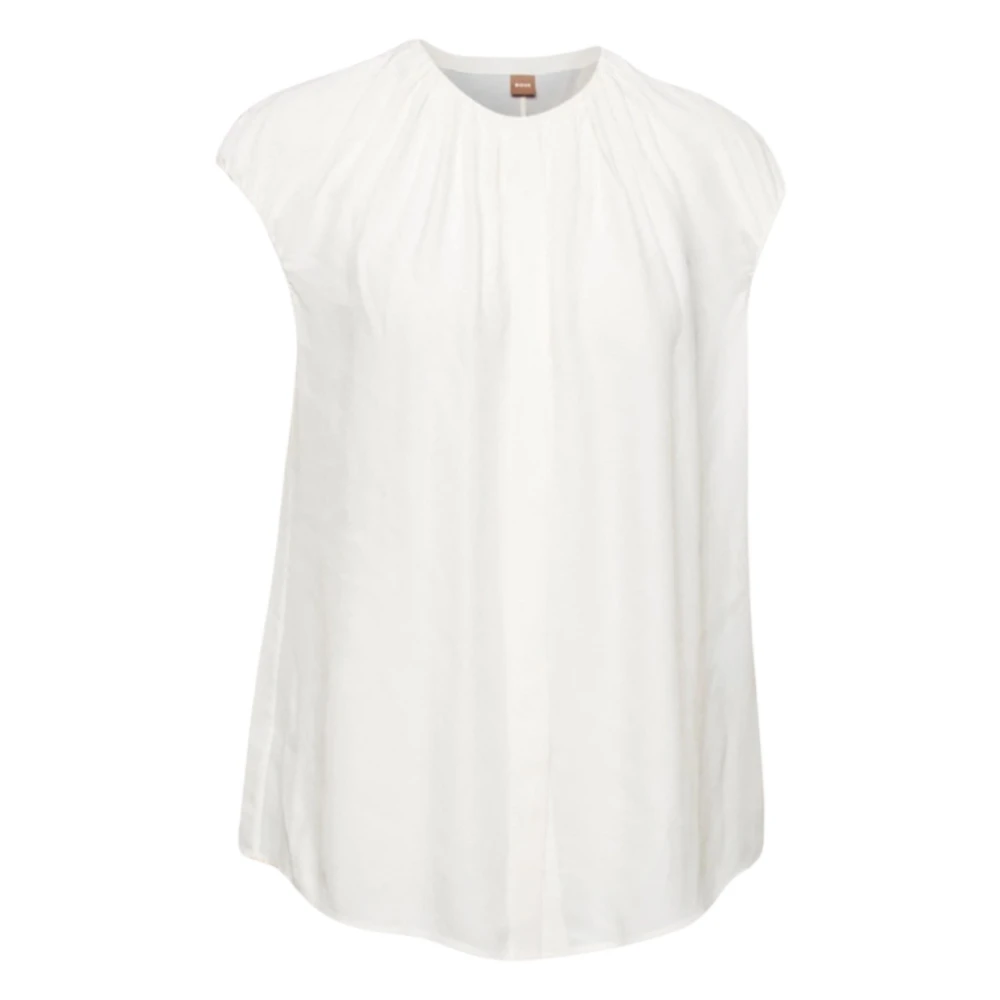 Hvit Boss Womenswear Open White Berika Blouse Bluser