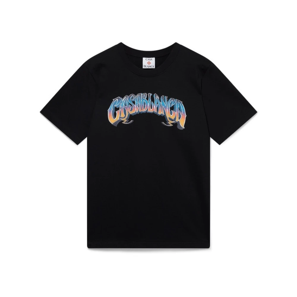 Casablanca Black Gradient Gothic Short Sleeve T‑Shirt - Male - T-Shirts - Xl - Tops