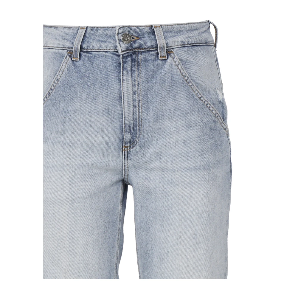 Dondup Blauwe Straight Jeans voor Vrouwen Blue Dames
