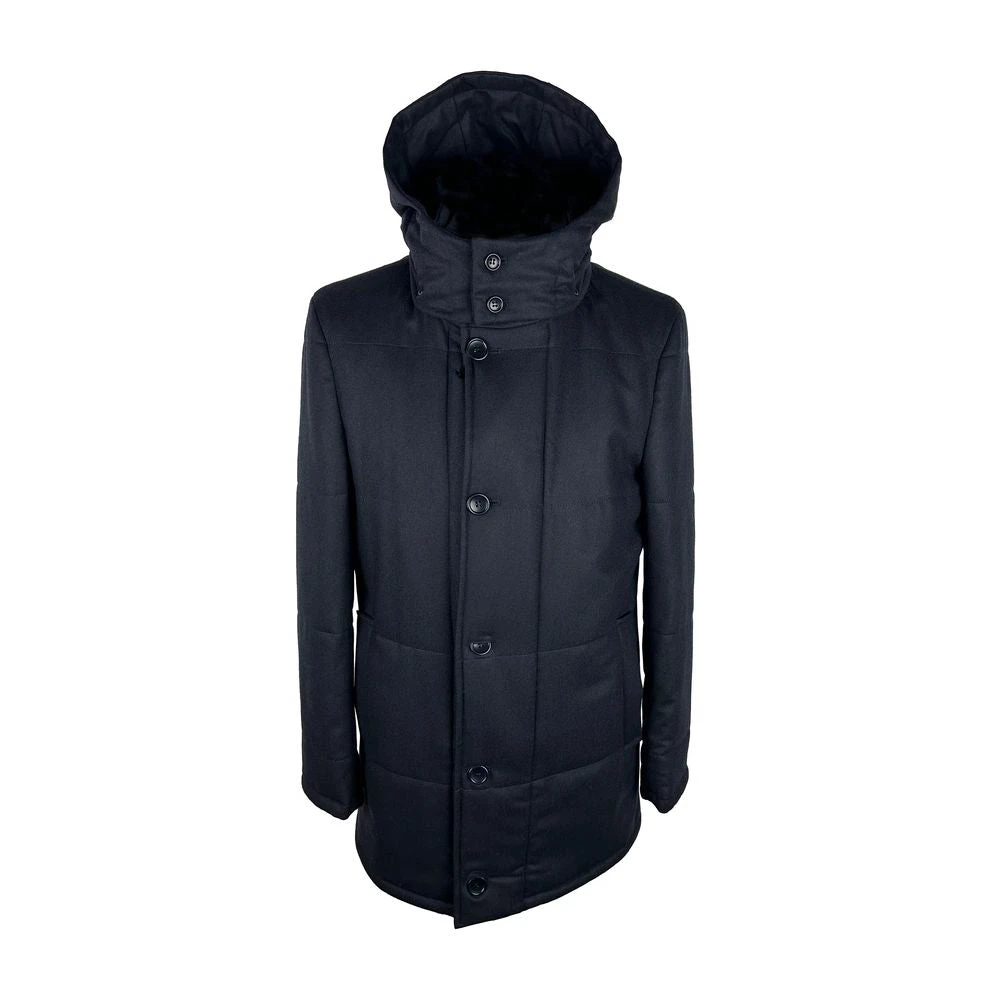 Made in Italia Blauwe wollen en kasjmier winterjas Blue Heren