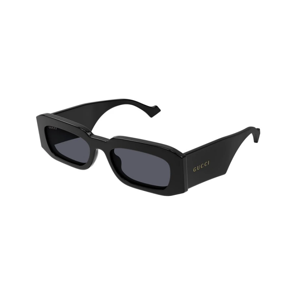 Gucci Minimalistische vierkante zonnebril met grijze lenzen Black