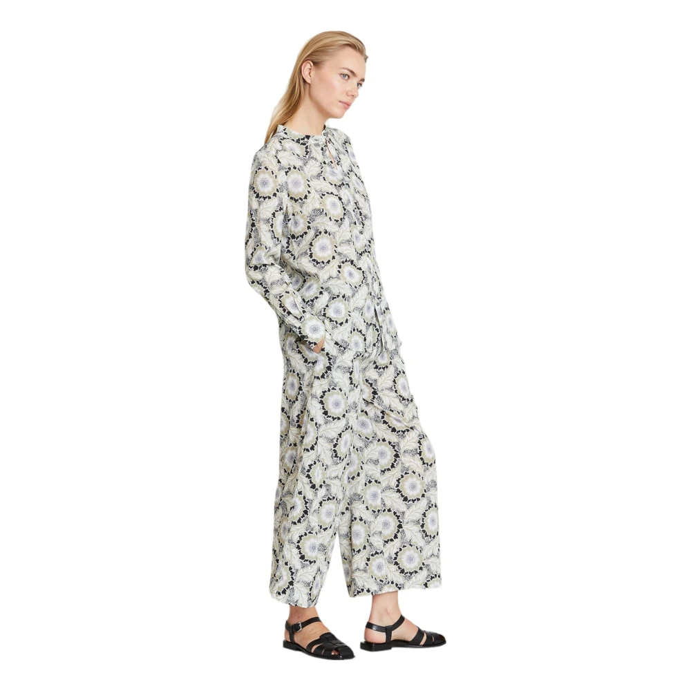 Heartmade Groene Zijden Broek met Elastische Taille Multicolor Dames
