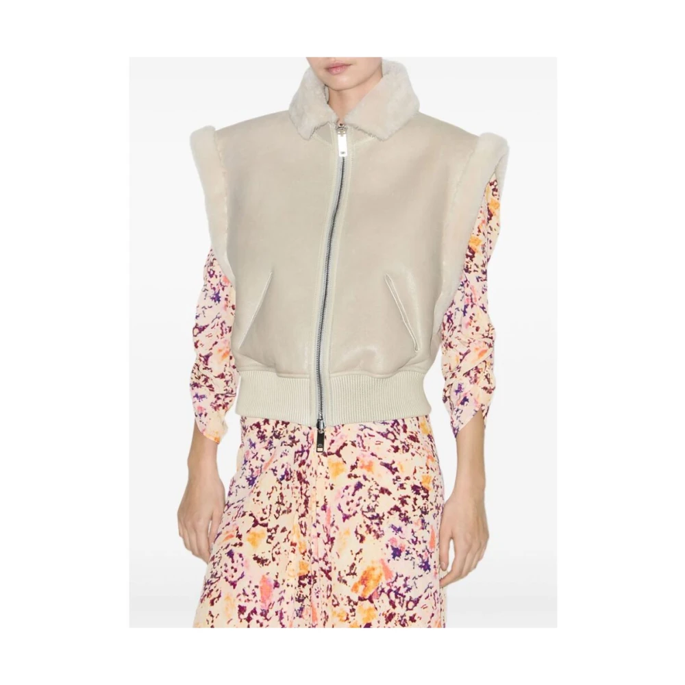Isabel marant Witte Lam Mouwloze Jas White Dames