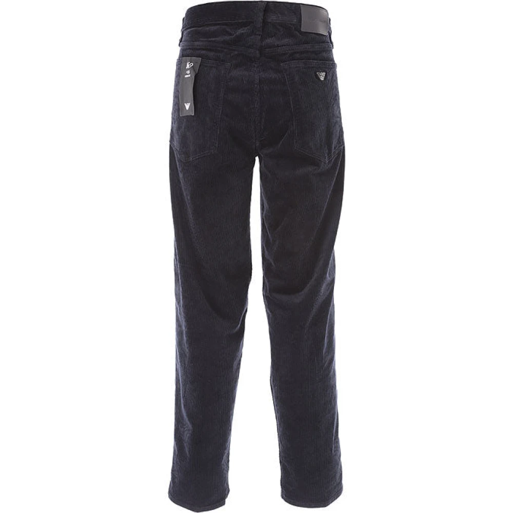 Emporio Armani Geribbelde en Fluweelachtige Jeans Blue Heren