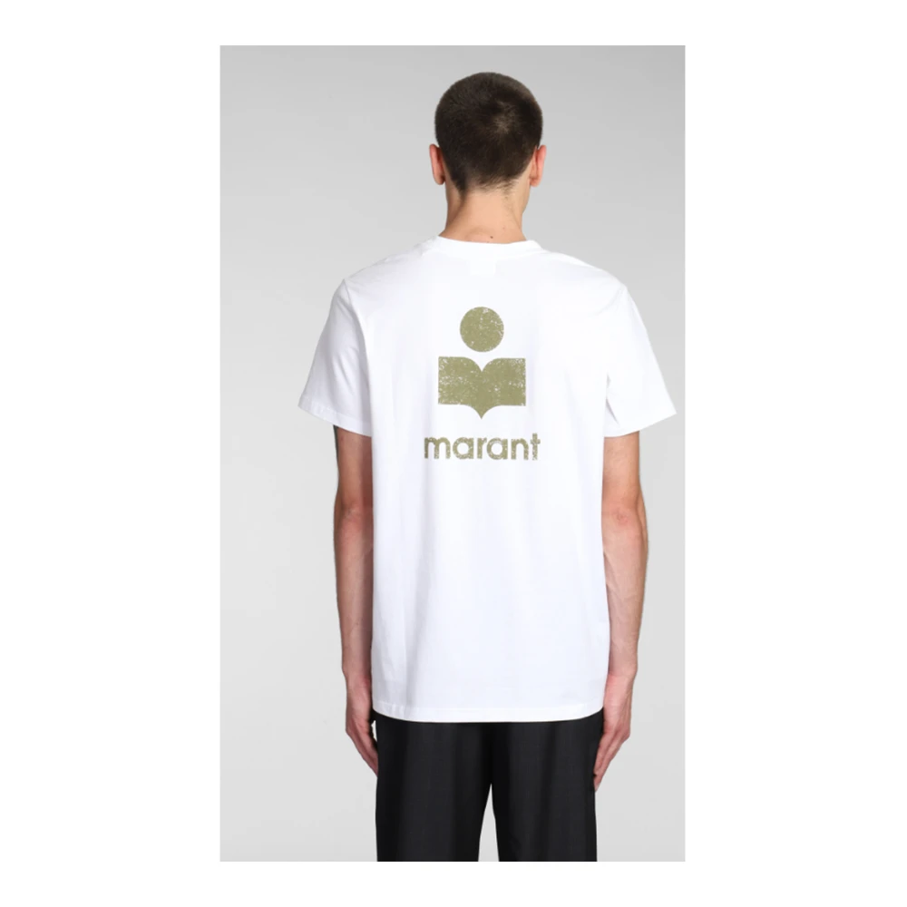 Isabel marant Logo Katoenen T-shirt in Wit White Heren