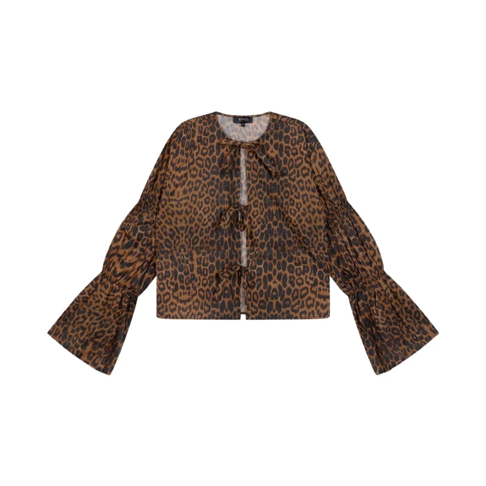 Refined Department Gemma Blouse Lange Mouw Stijlvolle Top Brown Dames