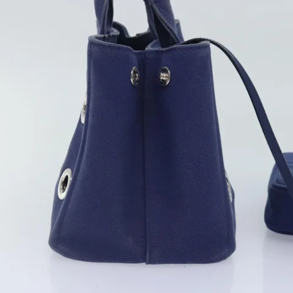 Prada Vintage Pre-owned Canvas prada-bags Blue Dames