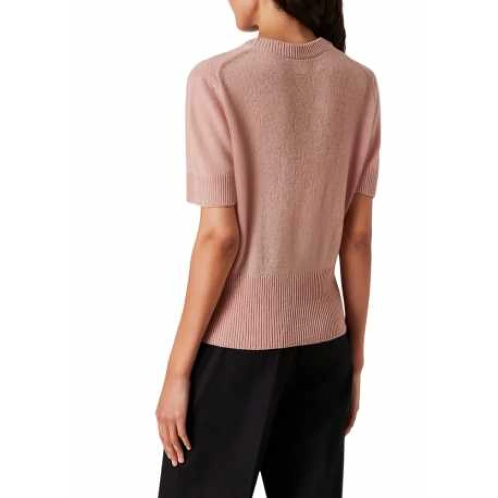 Paul Smith Kortemouw Cashmere Sweater met Artist Stripe Pink Dames