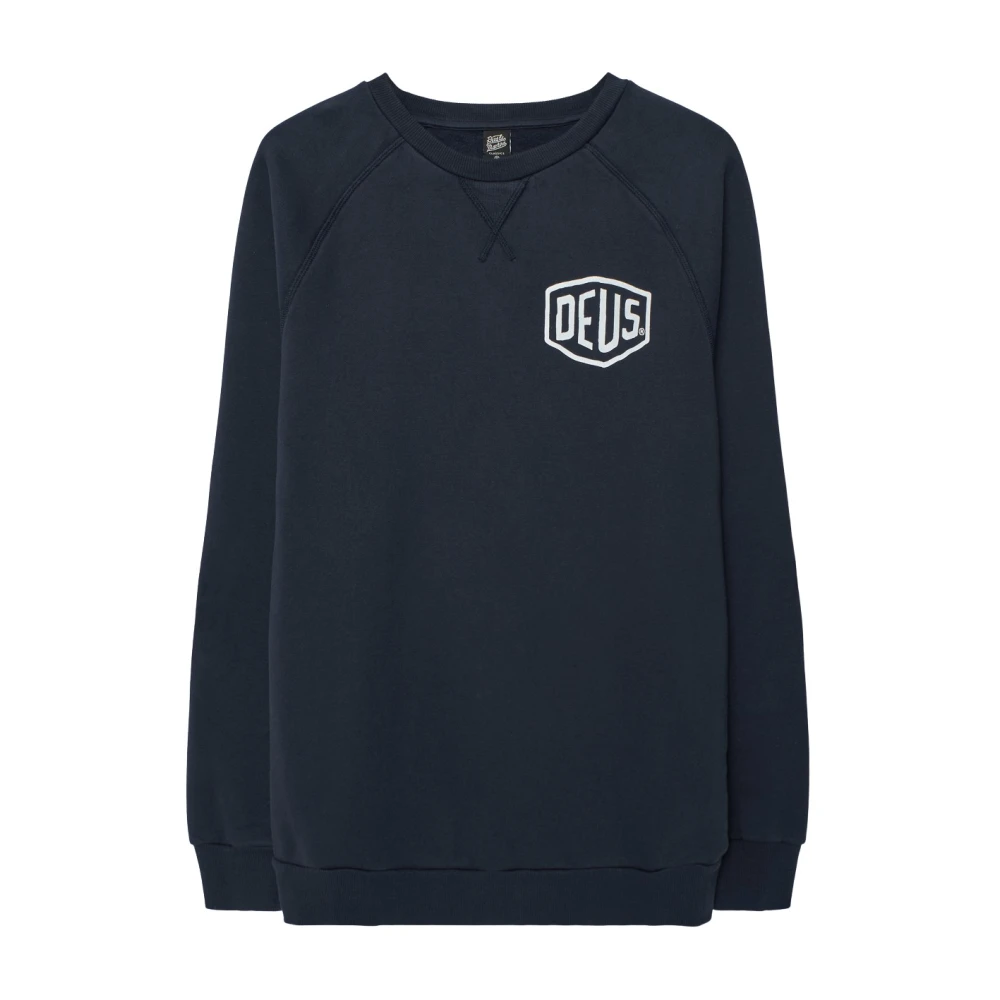 Deus Ex Machina Blauwe trui met print op de rug Blue Heren