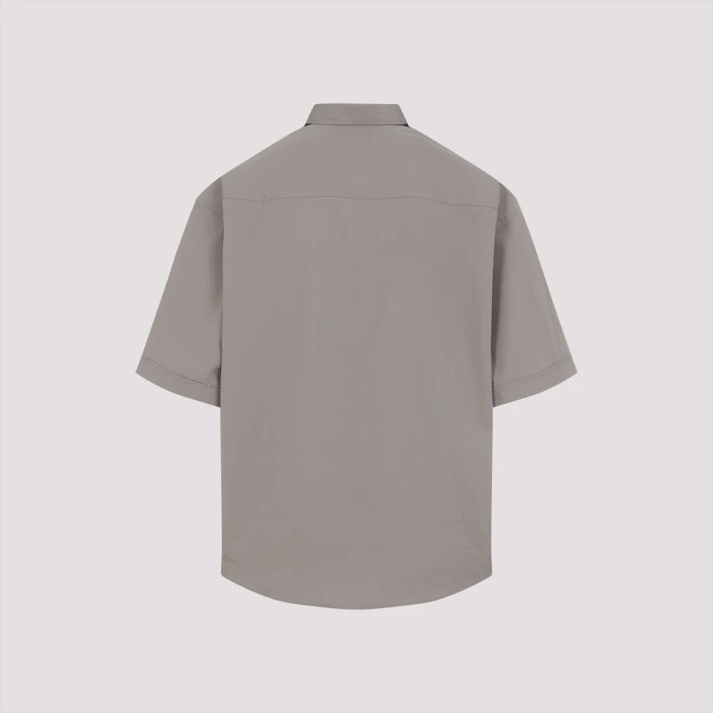 Ami Paris Korte Mouw Boxy Shirt in Ash Gray Heren