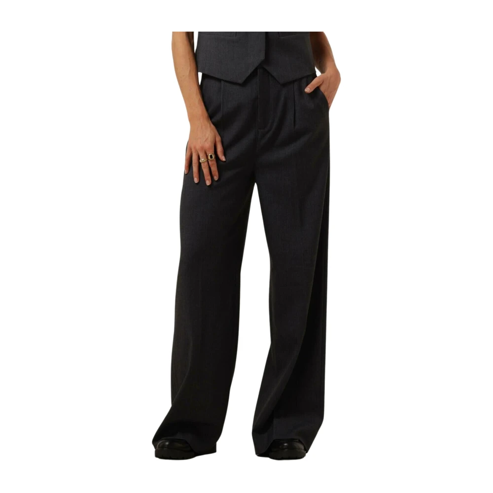 Copenhagen Muse Women's Gray Elegant Tailored Trousers - Wide Trousers - Xl - Trousers