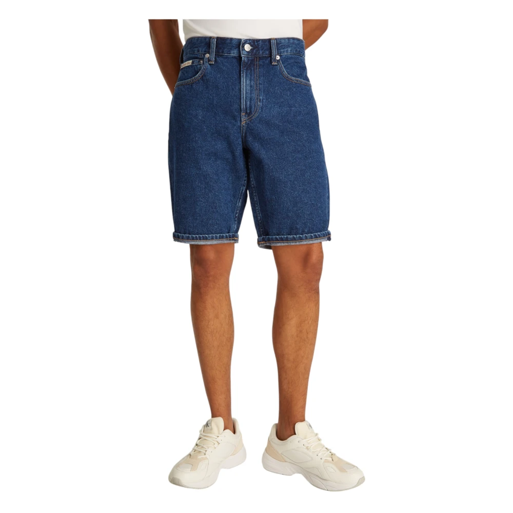 Calvin Klein Jeans Men's Blue Denim Shorts, W32, Stylish Bermuda Shorts For