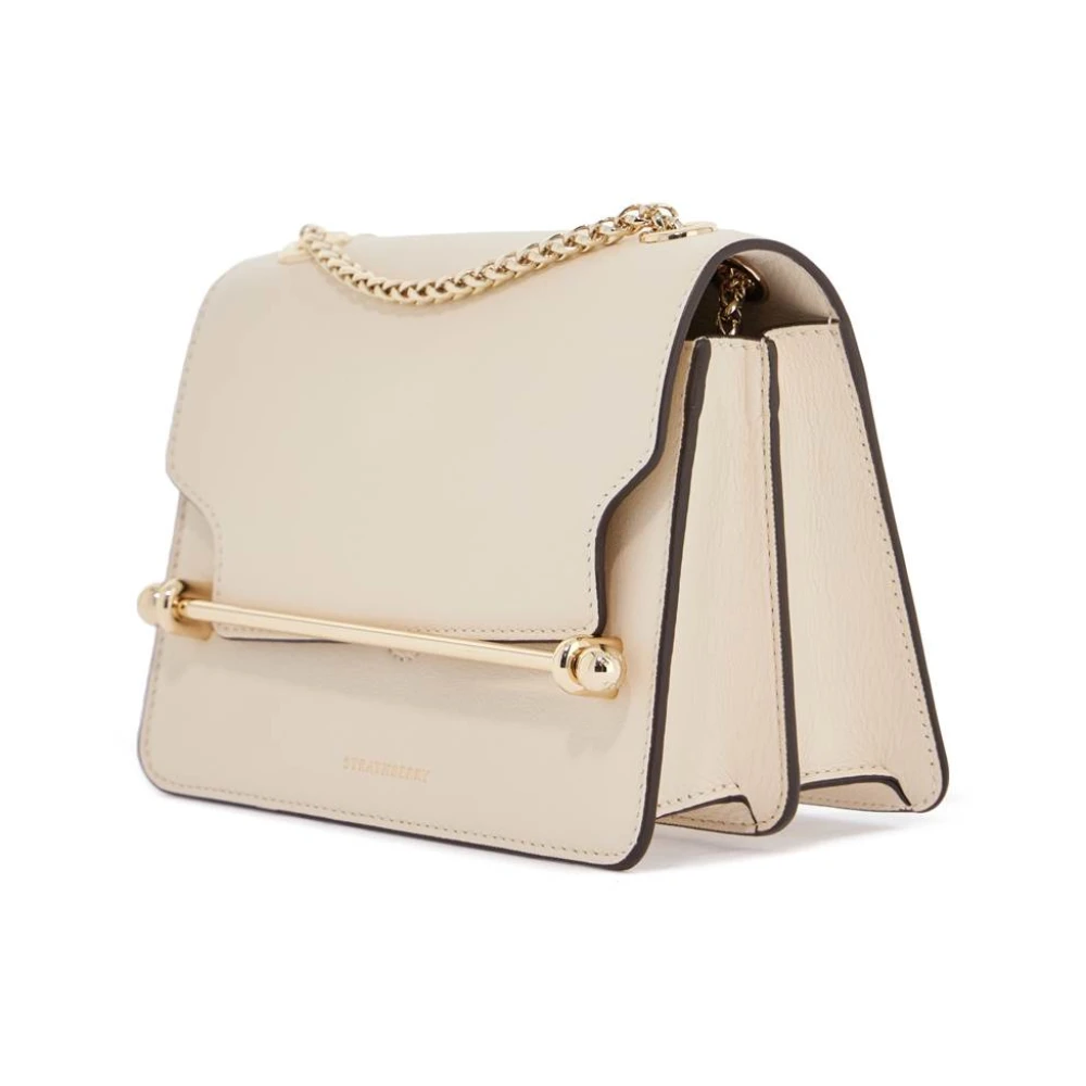 Strathberry Vanilla Kalfsleren Mini Schoudertas Beige Dames
