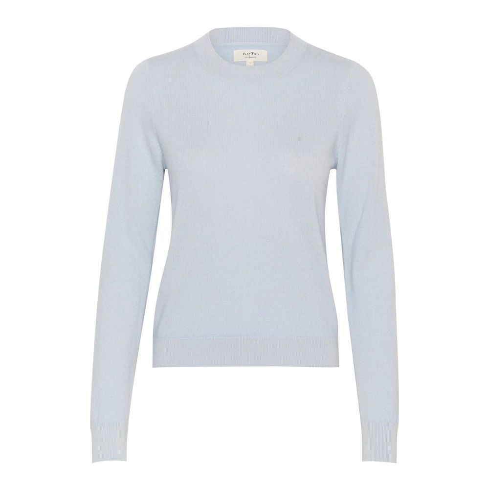 Part Two Luxe Gebreide Trui Mariannapw Pu Strik Blue Dames