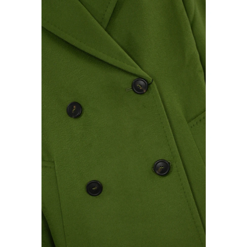 Max Mara Weekend Groene wollen double-breasted jas Green Dames