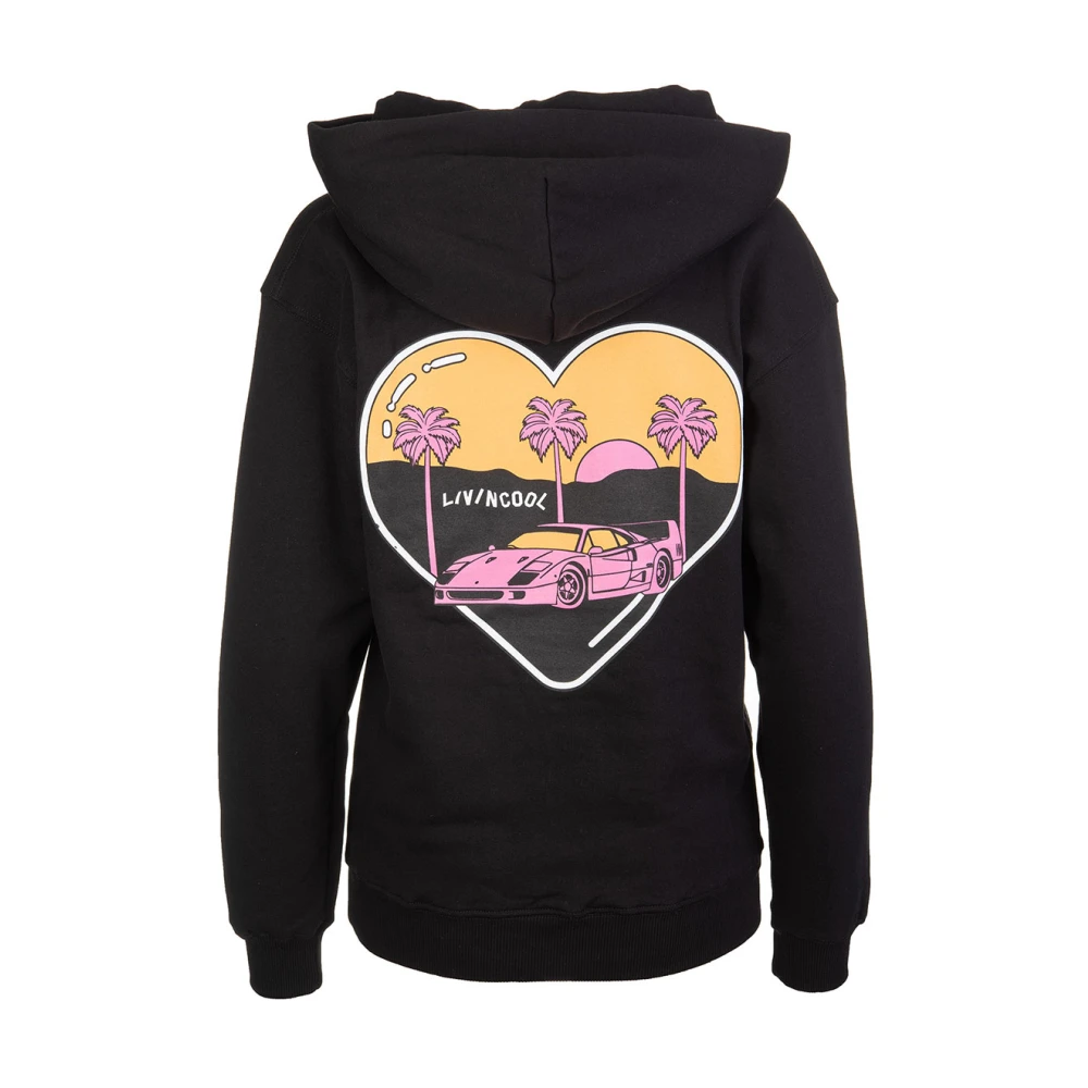 Livincool Jet Black Artwork Hoodie LA Black Dames