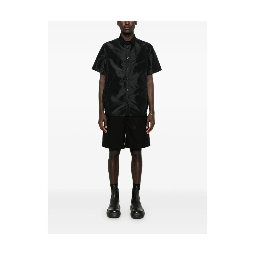 Sacai Zwarte Knoopsluiting Klassieke Kraag Shirt Black Heren